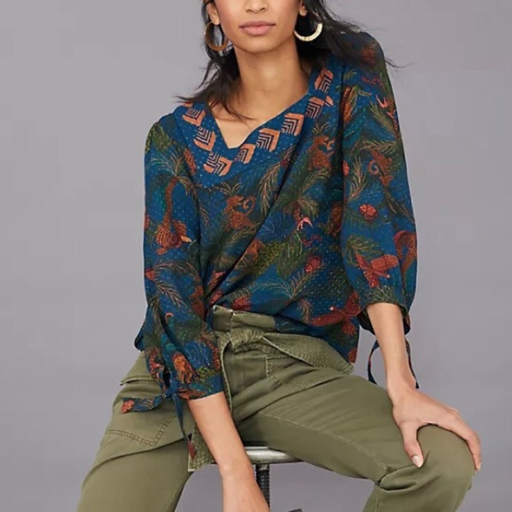 Farm Rio Bianca square neck blouse